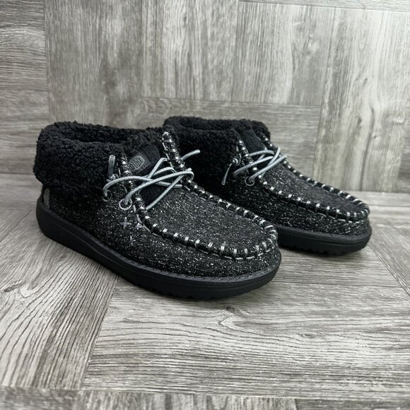 Hey Dude Wendy Fold Kids size 2 Brushed Cozy Slip On Shoes - Picture 5 of 8